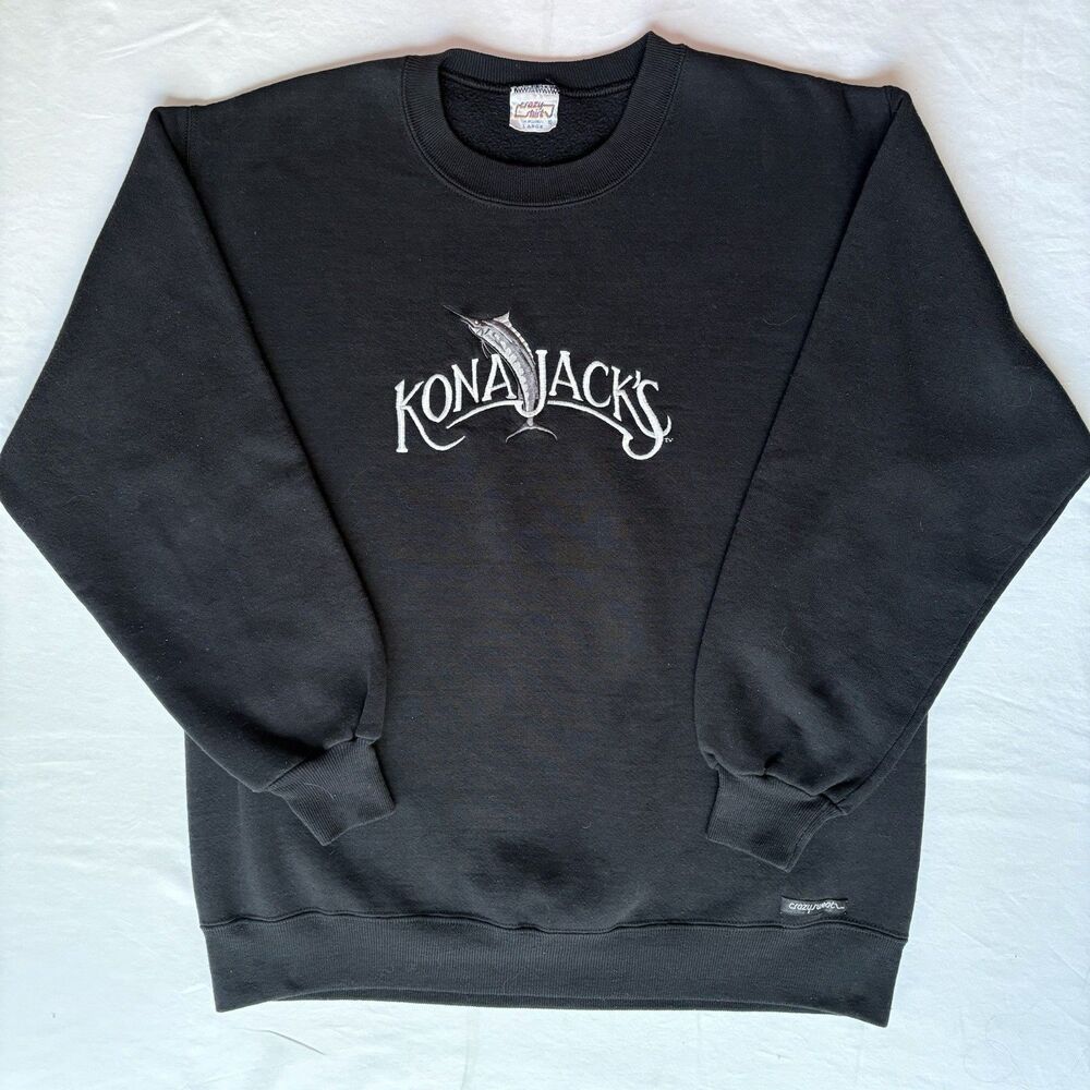 Vintage 90s Kona Jacks Hawaii Crazy Shirts Embroidered Fish Crewneck size L